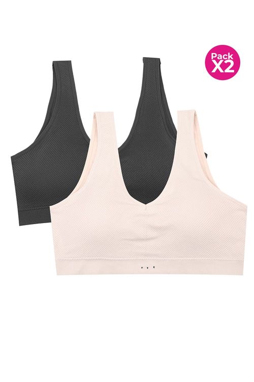 Top paquete x2 con tirantes amplios seamless