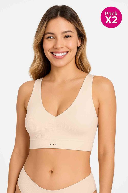 Top paquete x2 con tirantes amplios seamless