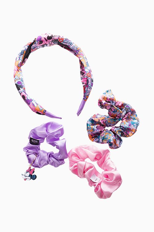 Set accesorios cabello diadema + scrunchies minnie mouse