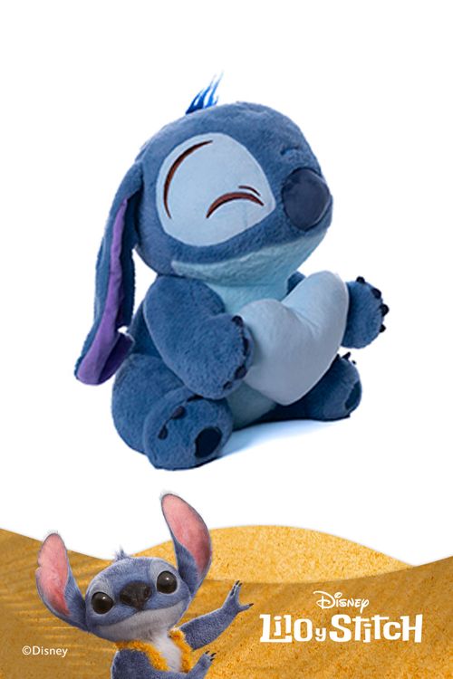 Peluche grande diseño inspirado en stitch con corazón