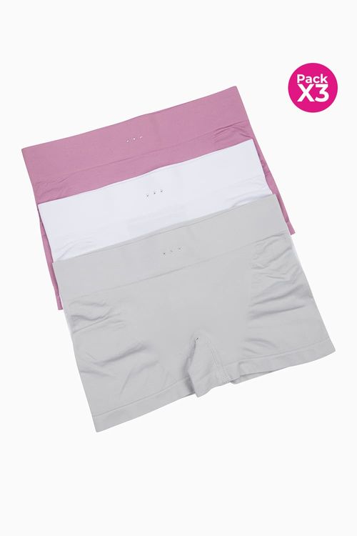 Panty bóxer en algodón seamless paquete x3
