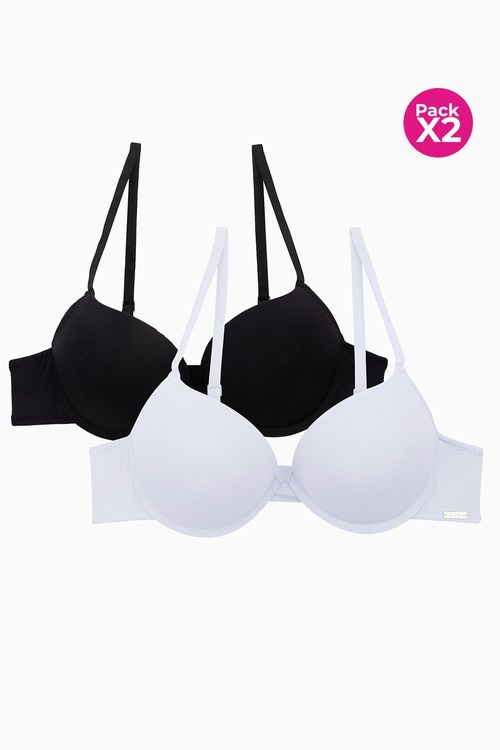 Brasier media copa con realce natural paquete x2 en microfibra