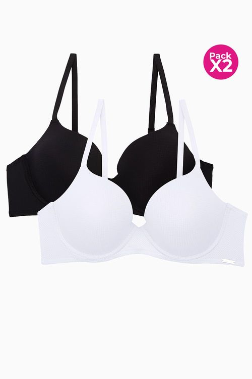 Brasier copa 3/4 paquete x2 en microfibra con refuerzo en algodon