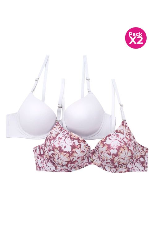 Brasier en microfibra copa 3/4 copa "b" x2 und