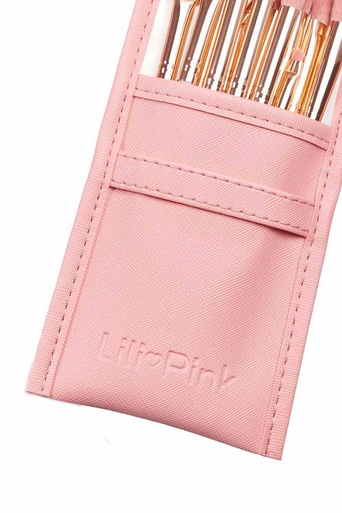 Set de brochas x12 unidades color rosa