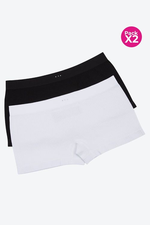 Panty seamless tipo boxer con textura espiga paquete x2