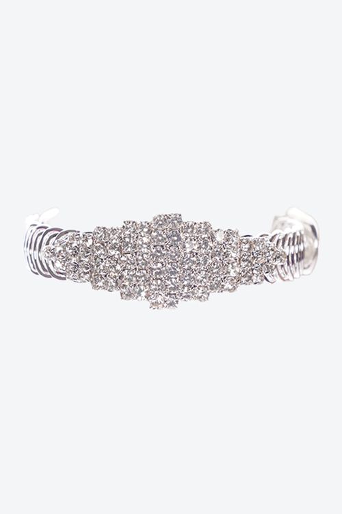 Pulsera plateada con brillo