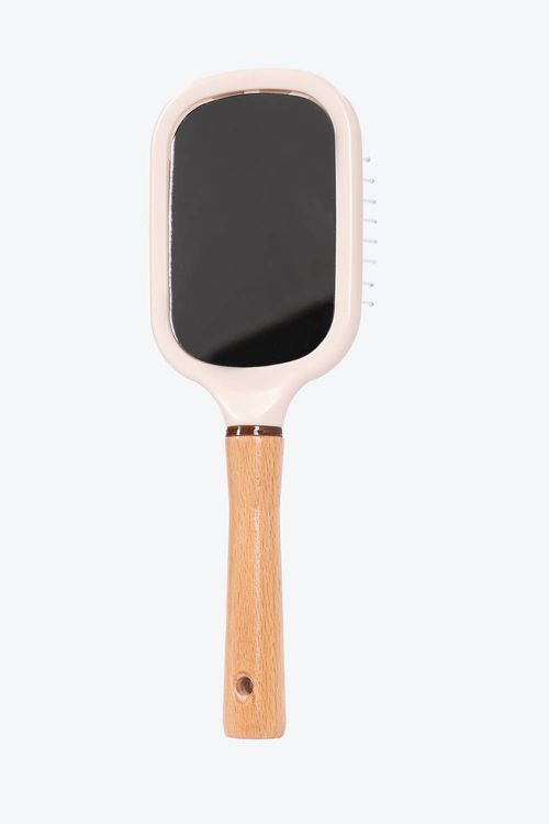 Cepillo madera cuadrado con espejo