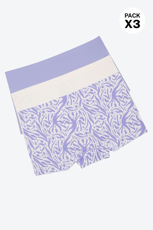 Boxer en corte láser paquete x3 confeccionado en microfibra