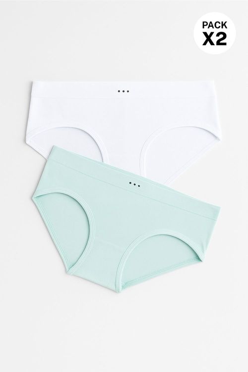 Hípster para niña sin costuras laterales paquete x2