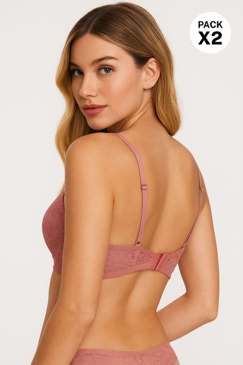 Brasier paquete x2 estilo triangular en encaje
