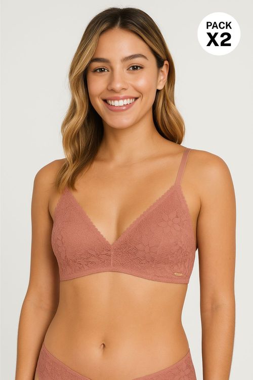 Brasier paquete x2 estilo triangular en encaje