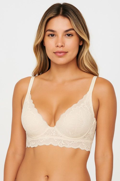 Brasier copa "b" en encaje con tiras ajustables
