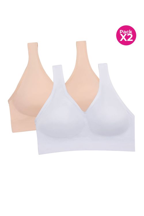Paquete x2 top sin costuras copas removibles