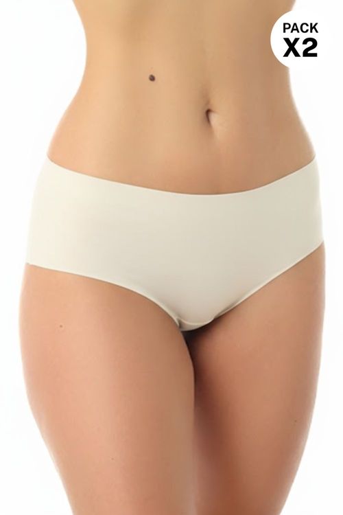 Panty seamless tipo hípster en algodón paquete x2