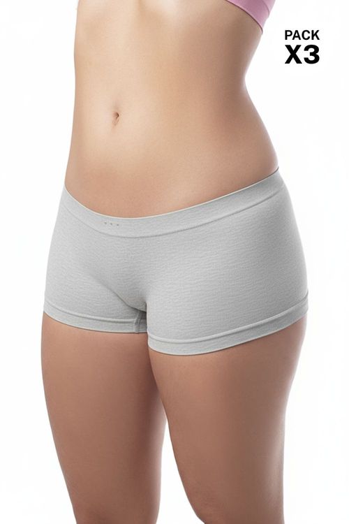 Paquete x3 bóxer en algodón sin costuras laterales