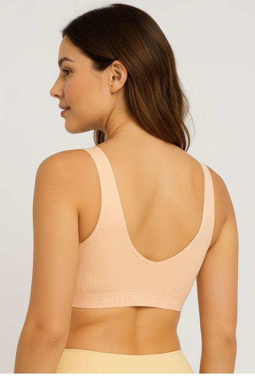 Top individual con copa corte láse en microfibra