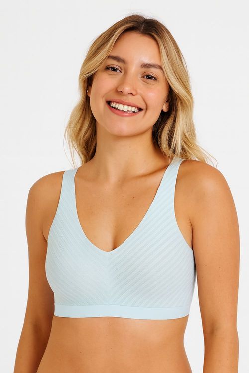 Top individual con copa corte láser en microfibra con textura