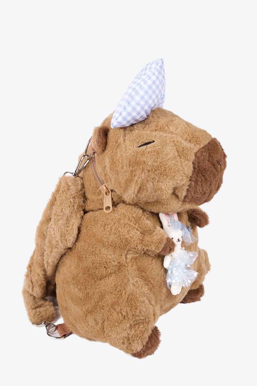Morral de peluche con diseño de capibara