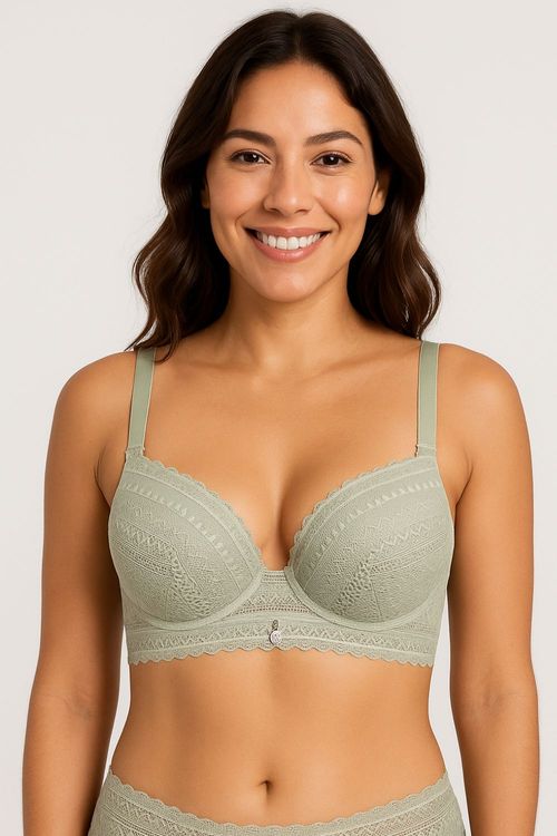 Brasier gold estilo 3/4 en encaje copa "b"