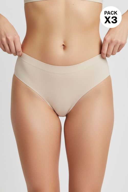 Panty x3 hipster corte laser en microfibra