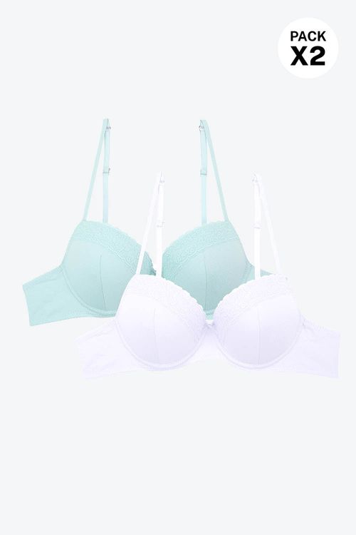 Brasier 3/4 juvenil paquete x2 en algodón