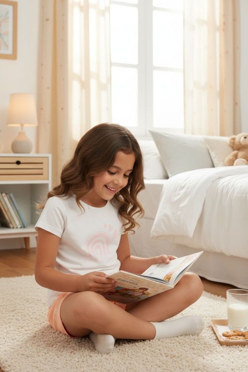 Pijama 2 piezas para niñas en algodón transpirable