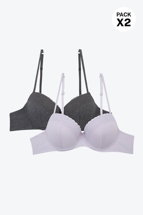 Brasier 3/4 juvenil paquete x2 en algodón