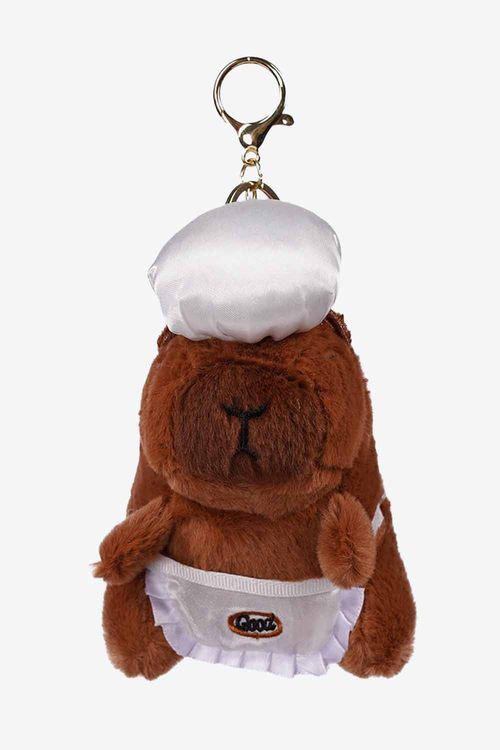 Llavero con diseño de un capibara chef