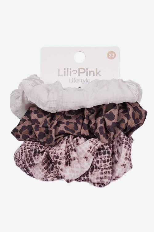 Set de scrunchies x3 unidades animal print