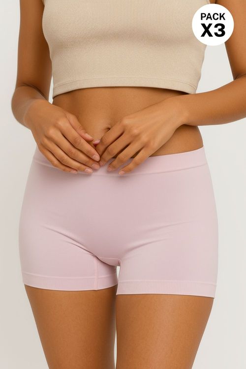 Panty tipo boxer paquete x3 seamless