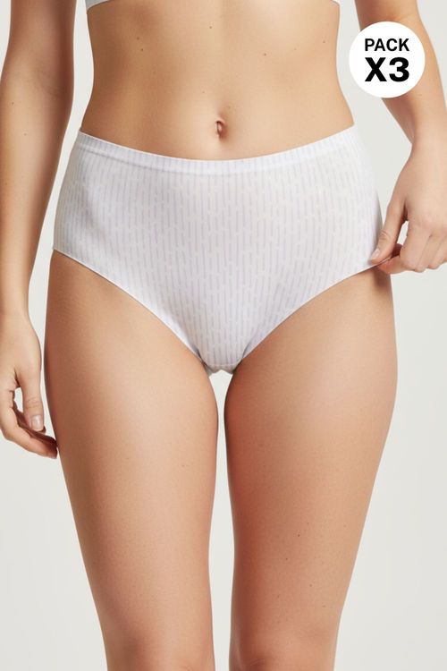 Panty hipster corte láser paquete x3 en microfibra