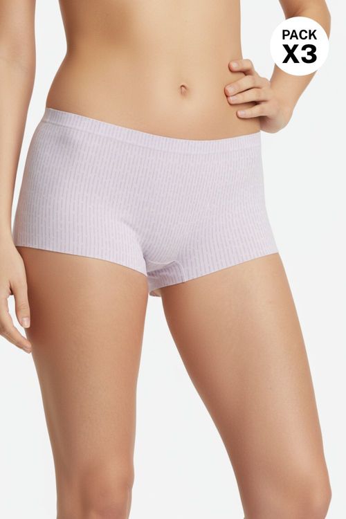 Panty boxer corte láser paquete x3 en microfibra