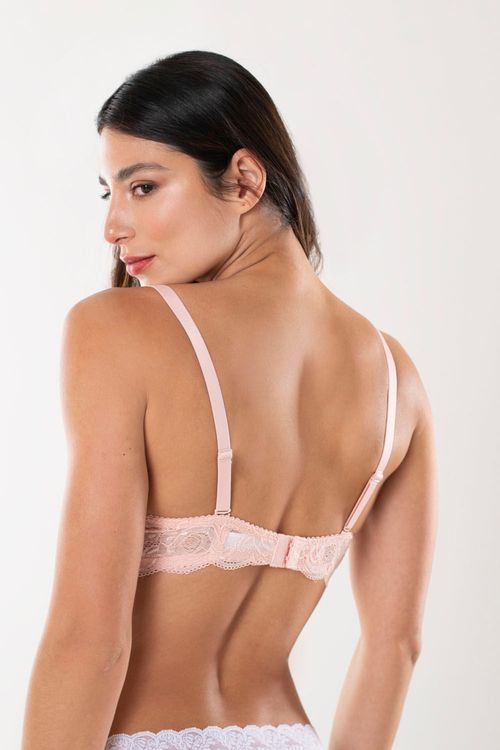 Brasier strapless en microfibra y encaje