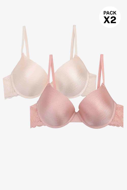 Brasier en microfibra satinada paquete x2 cobertura 3/4