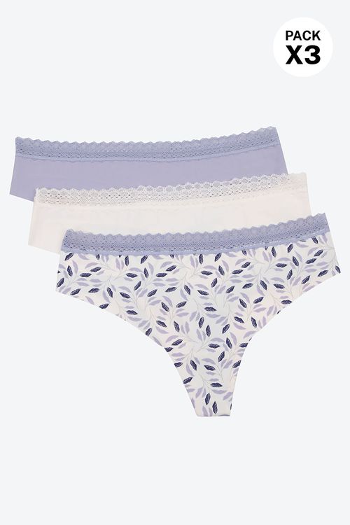 Hipster con acabados láser en microfibra y detalles en encaje x3