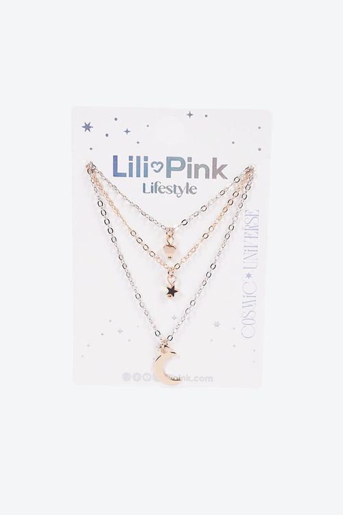 Collar con diseño de luna y estrella