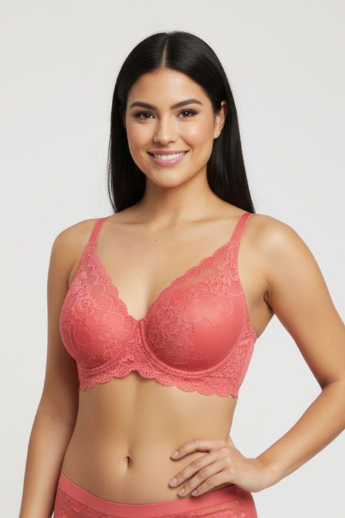 Brasier copa "b" en encaje con tiras ajustables