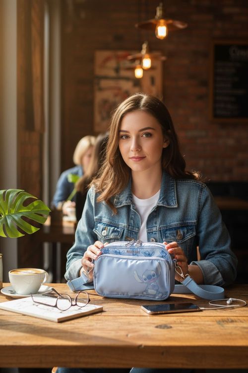 Bolso rectangular con diseño inspirado en stitch