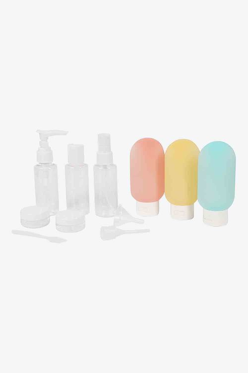 Set de botellas plasticas para viaje x10 unidades reutilizables