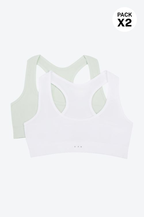 Top para niña con tecnología sin costuras paquete x2