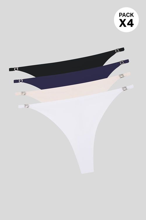 Panty tipo brasilera en microfibra paquete x4