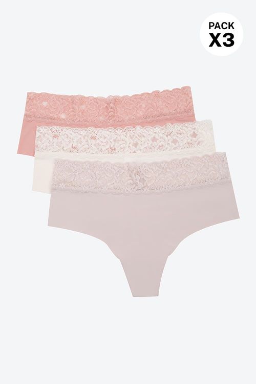 Brasilera invisible confeccionado en microfibra paquete x3