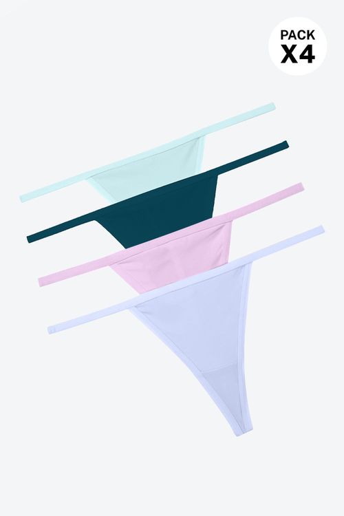 Panty brasilera en microfibra paquete x4
