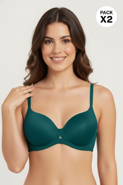 Brasier en microfibra copa 3/4 copa "b" x2 und