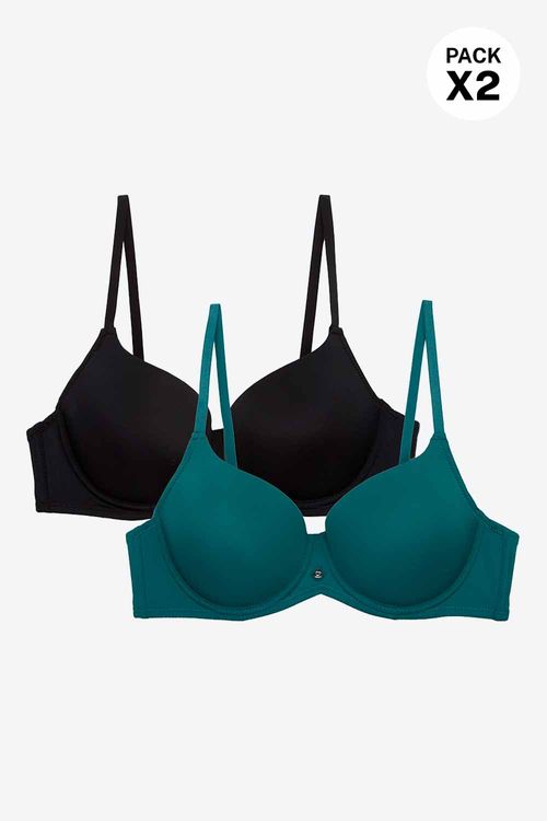 Brasier en microfibra copa 3/4 copa "b" x2 und