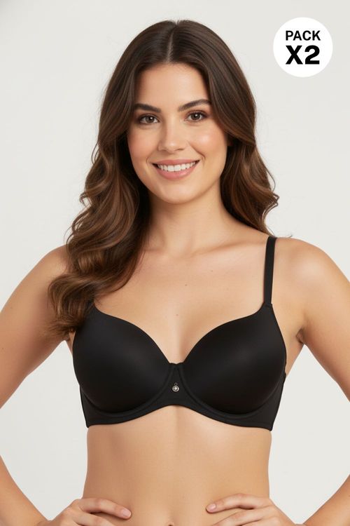 Brasier en microfibra copa 3/4 copa "b" x2 und