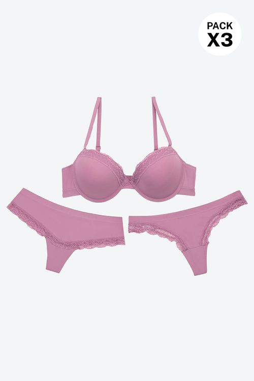 Conjunto de 3 unidades en microfibra