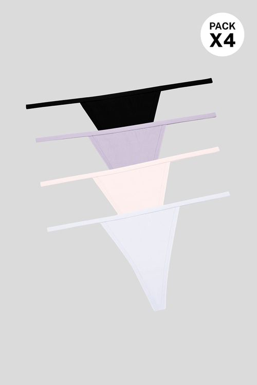 Panty tipo brasilera confeccionada en microfibra paquete x4