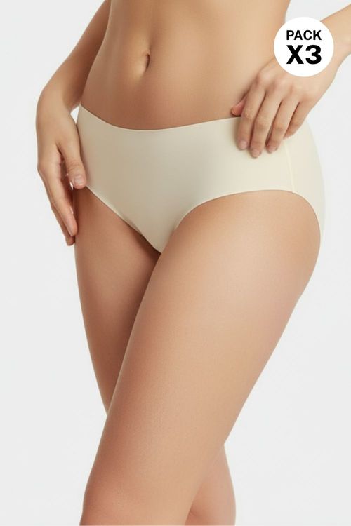 Hipster invisible en microfibra corte a ras paquete x3